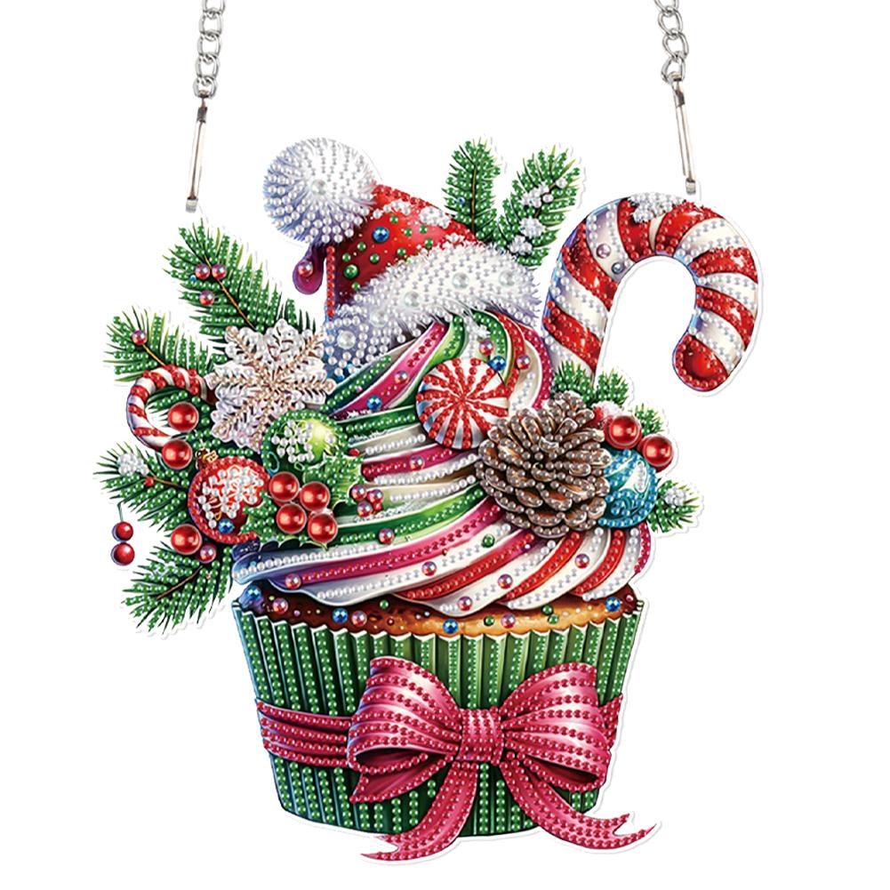 Acryl Sonderform Weihnachts-Thema 5D DIY Diamantkunst Hängedekorationen Strass Diamantkunst Fensteranhänger Heimdeko