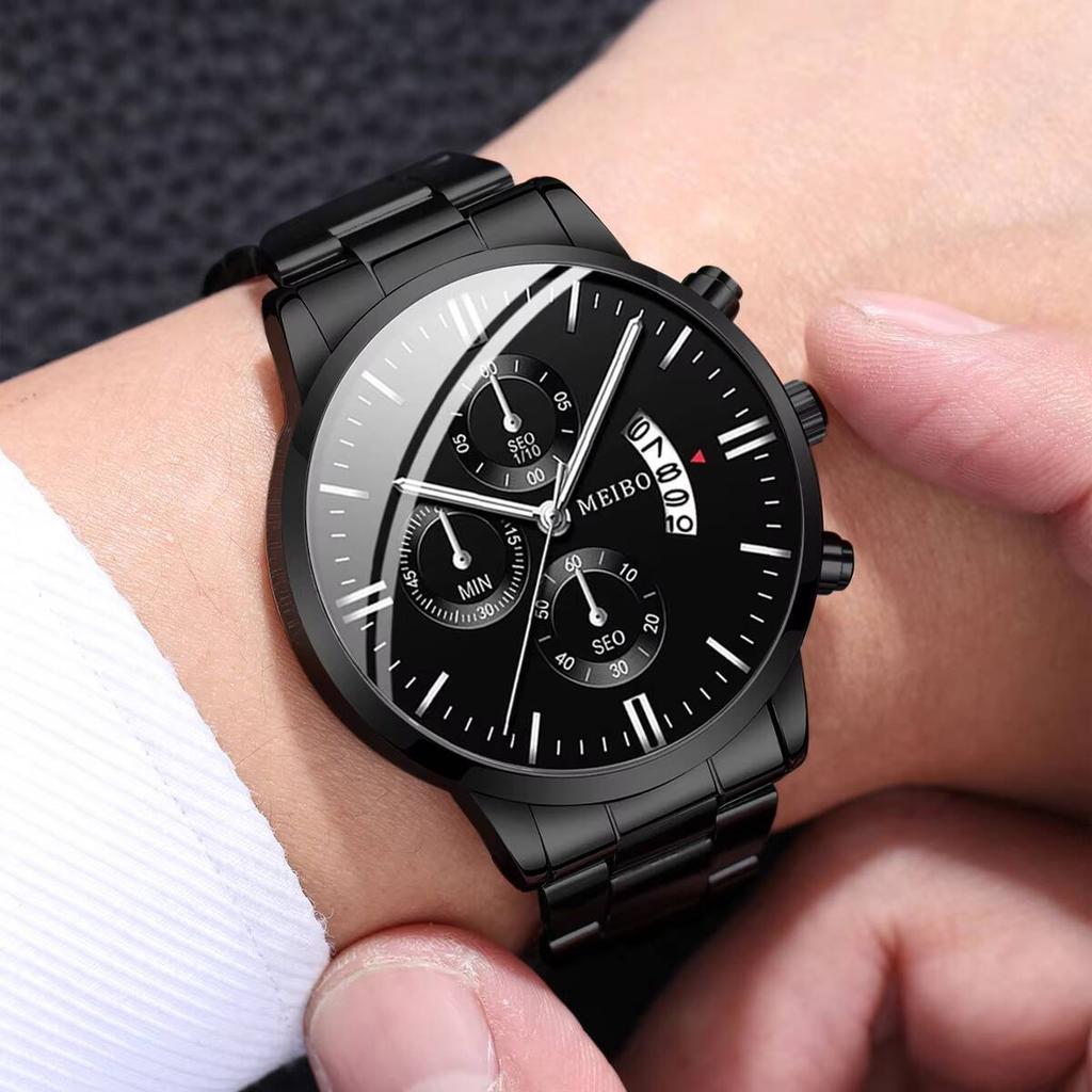 3PCS/Set Luxury Men Business Watches Fashion Calendar Quartz Watch Reloj Hombre