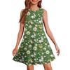 Vestido de verano para niña, sin mangas, estampado, color, informal