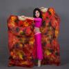 1pair/2pcs Real Silk Belly Dance Veil Fans Bamboo Handmade  Tie-dye 150cm/180cm Performance Long Fan BellyDance Fan Veil