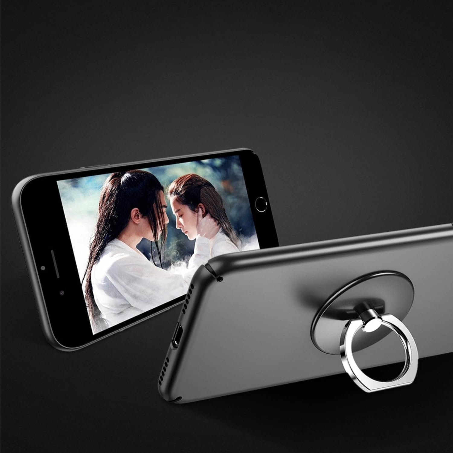 Cell Phone Ring Holder, Transparent Ring Holder 360°Rotation Finger Ring Stand, Clear Cell Phone Kickstand Compatible with Most of Phones, Tablet