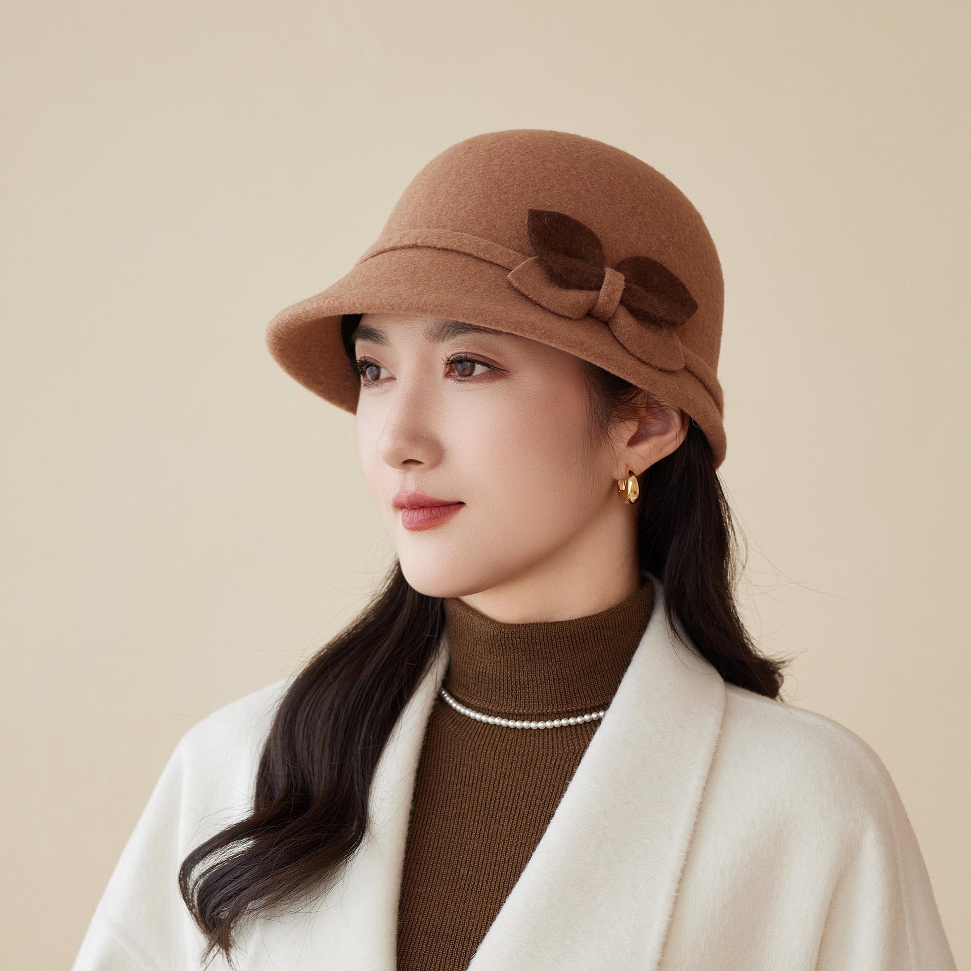 

In Autumn And Winter, The Elderly Hat, Warm Mother Hat, Woolen Short Brim Basin Hat, Thickened Elegant Old Lady Top Hat M（56-58cm） верблюд