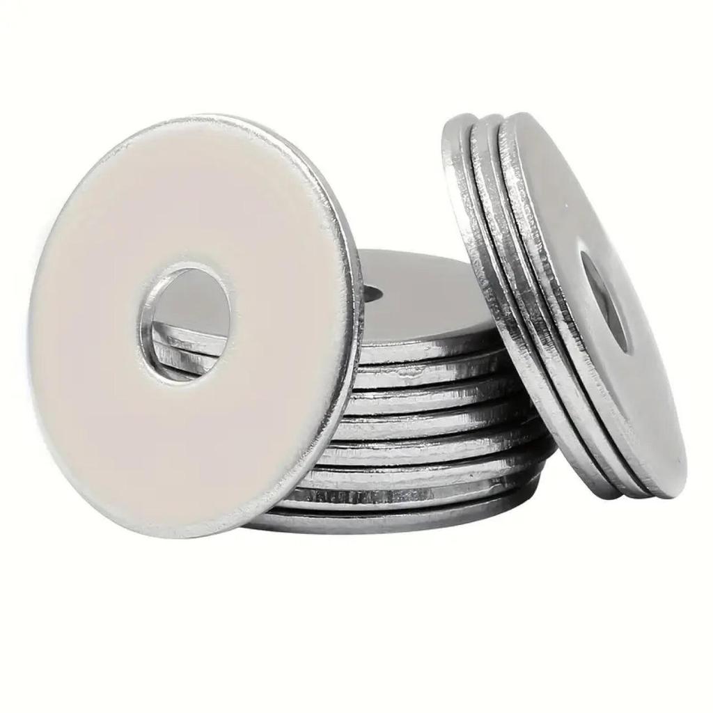 50 M6 Thickened 304 Stainless Steel Flat Washers for Indoor/Outdoor Use