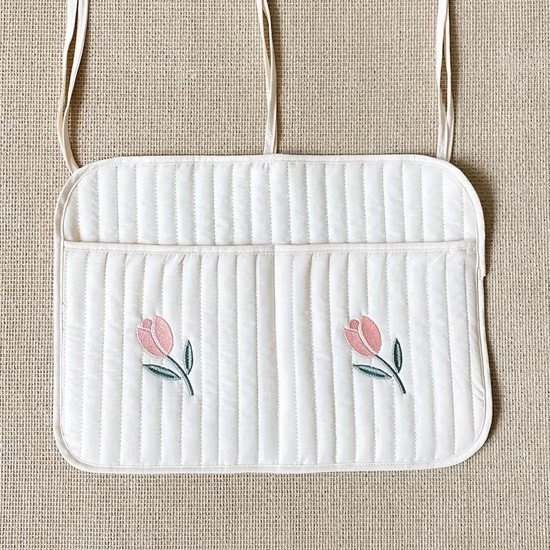 Baby Storage Bag Carts Storage Bag Diaper Breast Bottle Toy Crib Hanging Bags Multi-Function Portable Strap Pattern Storage Bag