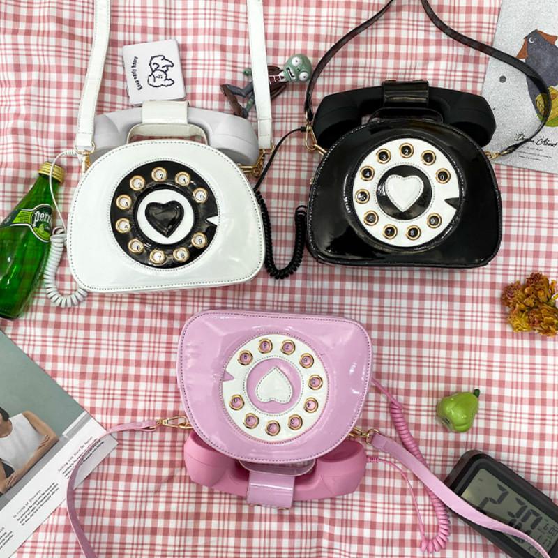 Dámská taška nová PU Bucket Simulace telefonu Osobnost Originalita Dámská Taška přes rameno Kabelka Pouliční styl