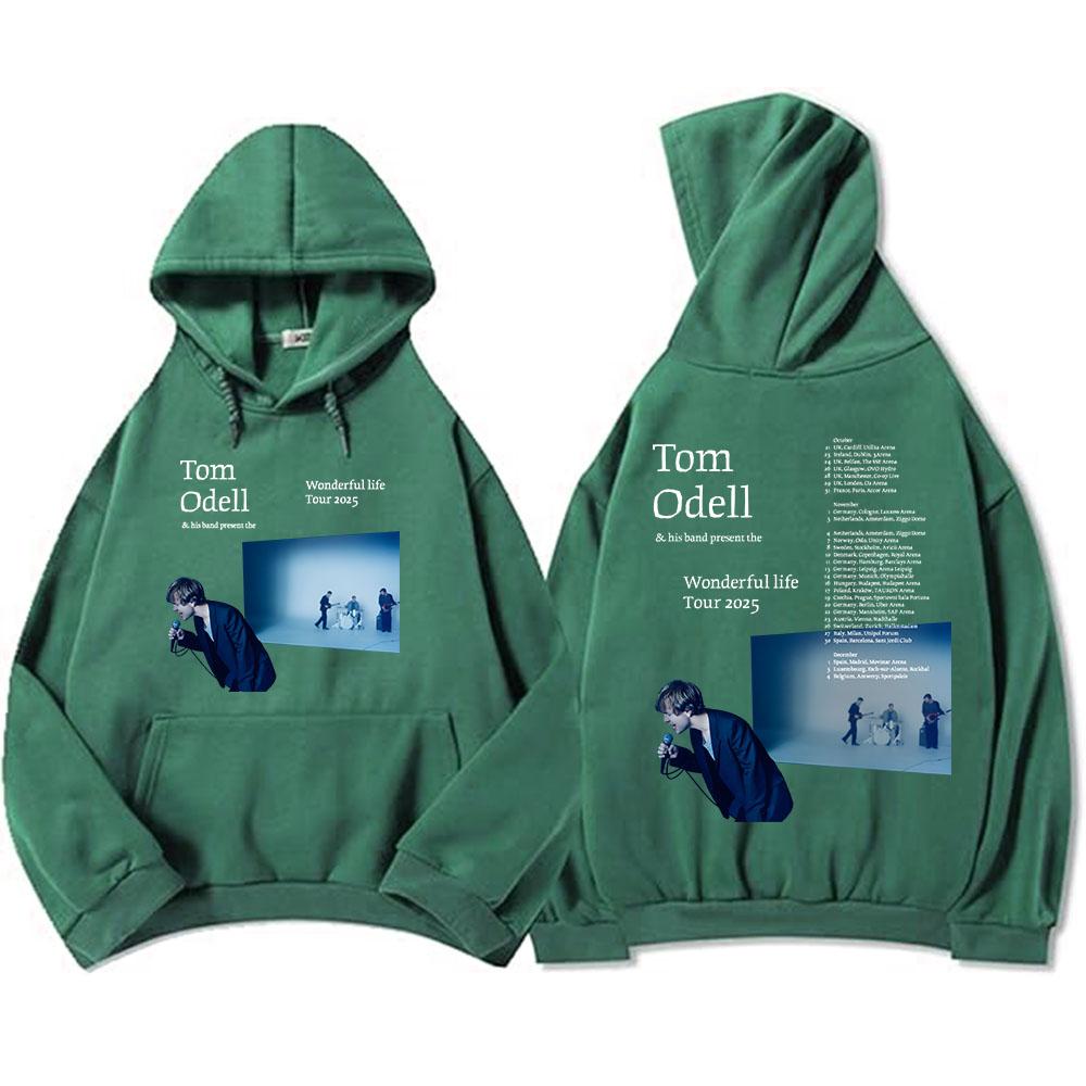 Tom Odell & His Band Present The Wonderful Life Tour 2025 Hoodies Fleece Warm Male Hooded Sweatshirt Casual Loose Men Pullovers