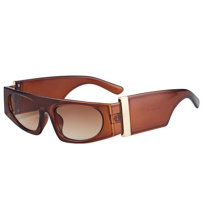 

Fashionable And Individual Square-Framed Wide-Leg European And American Sunglasses The Same Style As Instagram Influencers M470 коричневый