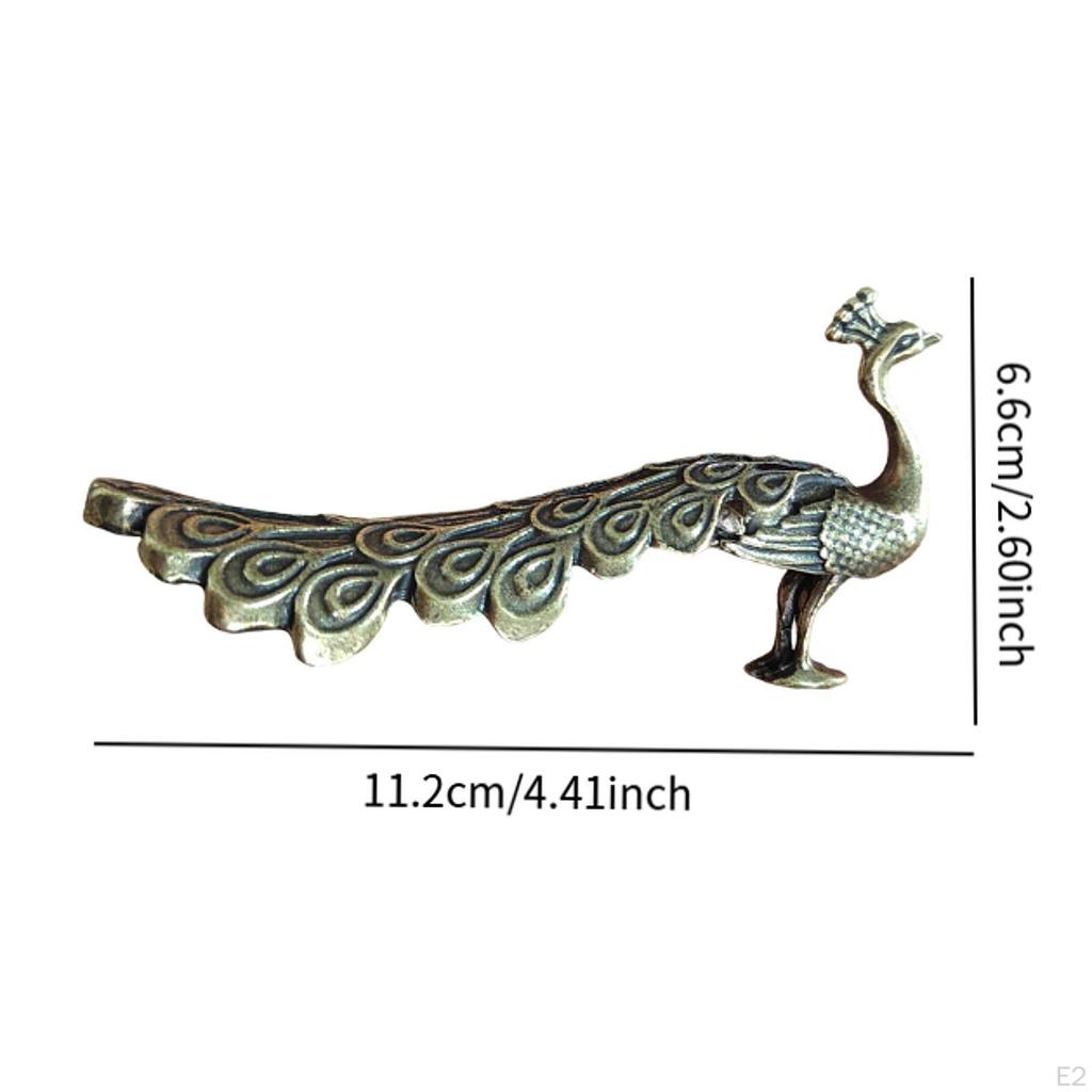 Brass Peacock Statue Bird Statue,Wealth and Good Luck Charm Collection Ornament Desktop Decoration