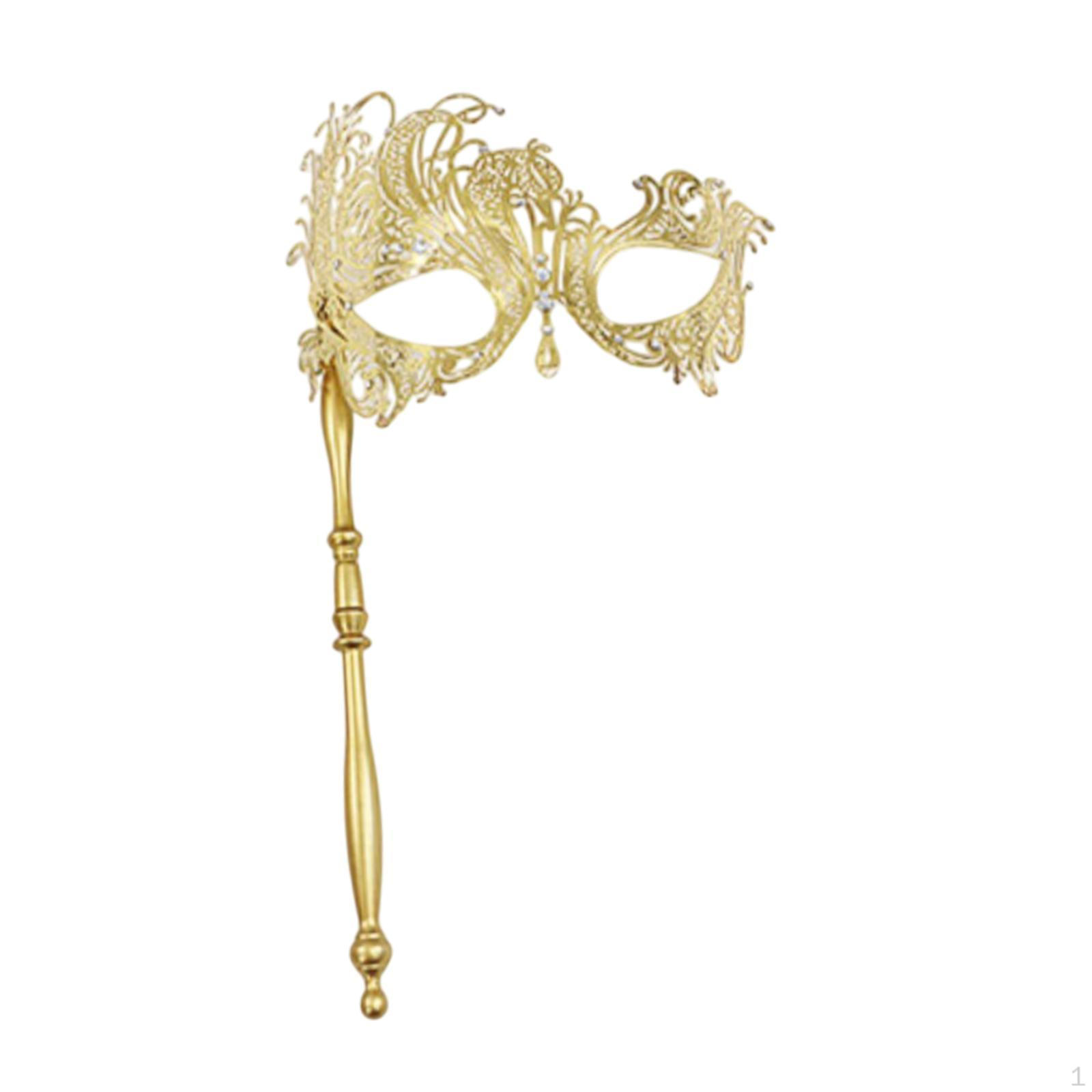 

Маскарадная маска, костюм, аксессуар, ручная металлическая вечеринка с палкой для карнавала, фестиваля Марди золотой