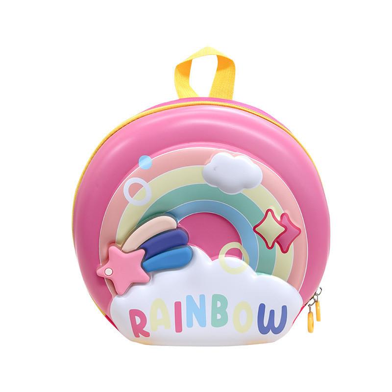 Kids Cartoon Donut Shell Backpack With Cartoon Rainbow Design For School Kids