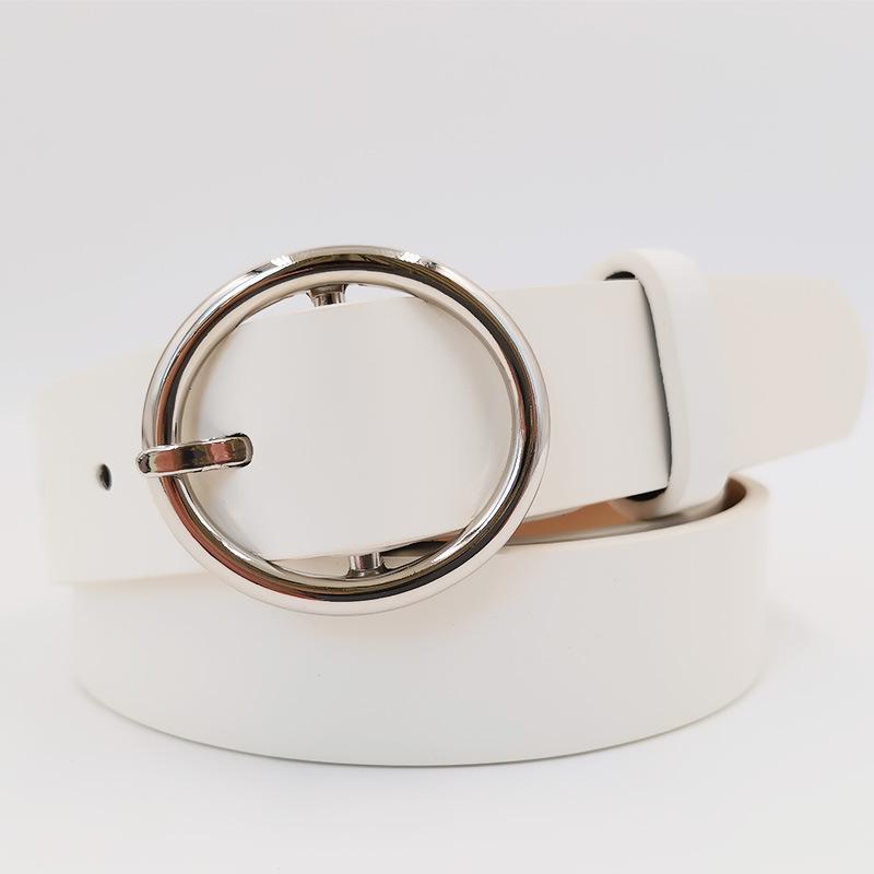 Oval Women's Belt Pu Japanese Buckle Personalized Korean Style Jeans Belt