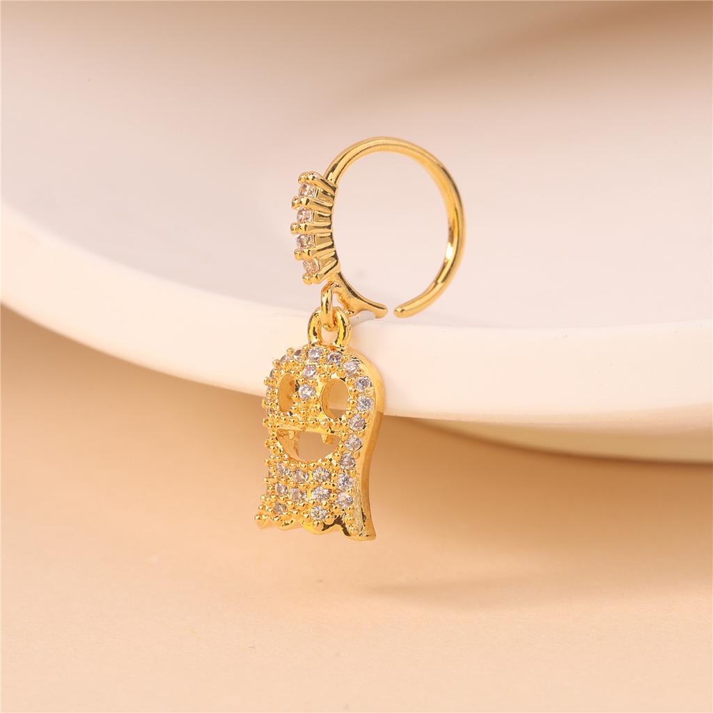 Halloween Skull Ghost Pumpkin Pendant Nose Ring Nose Piercing Jewelry Personality Niche Nose Spike Ring