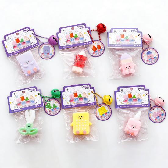 Stationery Squeeze Toy with Bell Ball Chain Stress Relief Slow Rising Kitchenware A