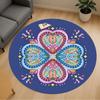 1pc Heart Mandala Round Chair Mat Area Rug - Non-Slip, Floor Mat for Office, Bedroom, and Indoor Decor C1125069