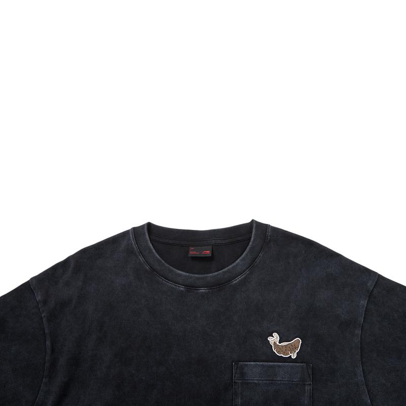 Li Ning X Henry Jones Artist Limited Edition Loose Short Sleeve T-Shirt Unisex Tops Black AHSW589-6
