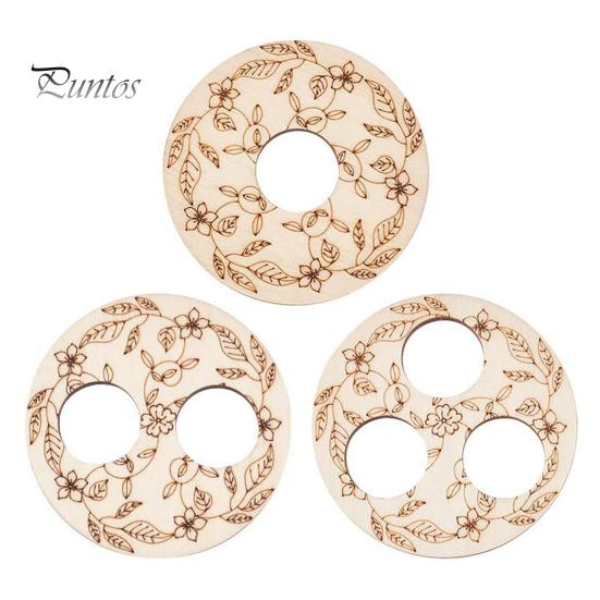 

3 шт. Деревянный инструмент для центрирования фитиля, выгравированный узорчатый держатель фитиля, 2,95 дюйма, 1 отверстие, 2 отверстия, 3 отверстия, стабилизатор фитиля для свечей своими руками Sets