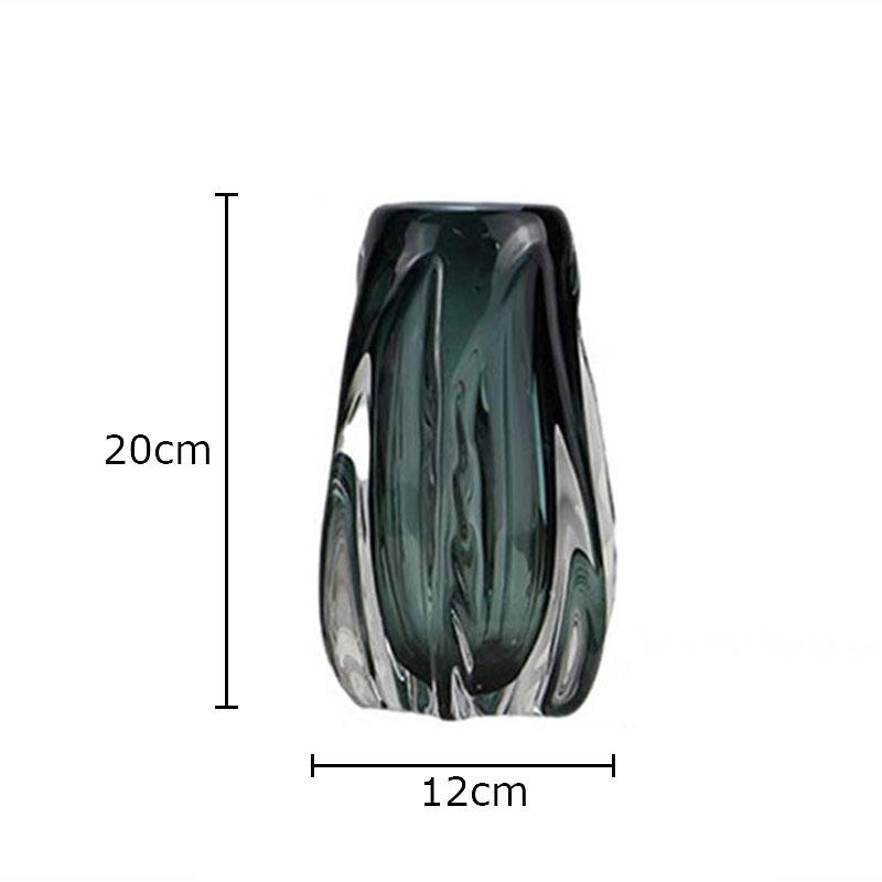 

Minimalism Gray Glass Vase Hydroponics Flower Pots Desk Decoration Crafts Flowers Arrangement Floral Vases Room Aesthetic Decor