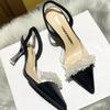 Mode Damen Slingback High Heels Sommer Luxus Sandalen Damen Designer Elegant Spitzschuh High-Heel Sandalen Transparent Party Schuhe