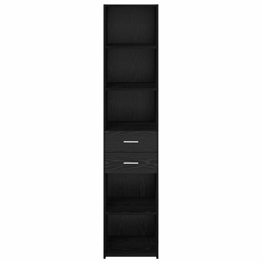Highboard in Black Oak Look 40 x 42.5 x 185 cm Particleboard