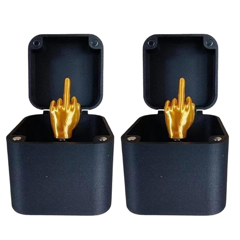 Middle Finger InBox Creative Funny Decorative Crafts 3D Printing Middle Finger Christmas Gift Boxs Family Game Gift Funny Toy