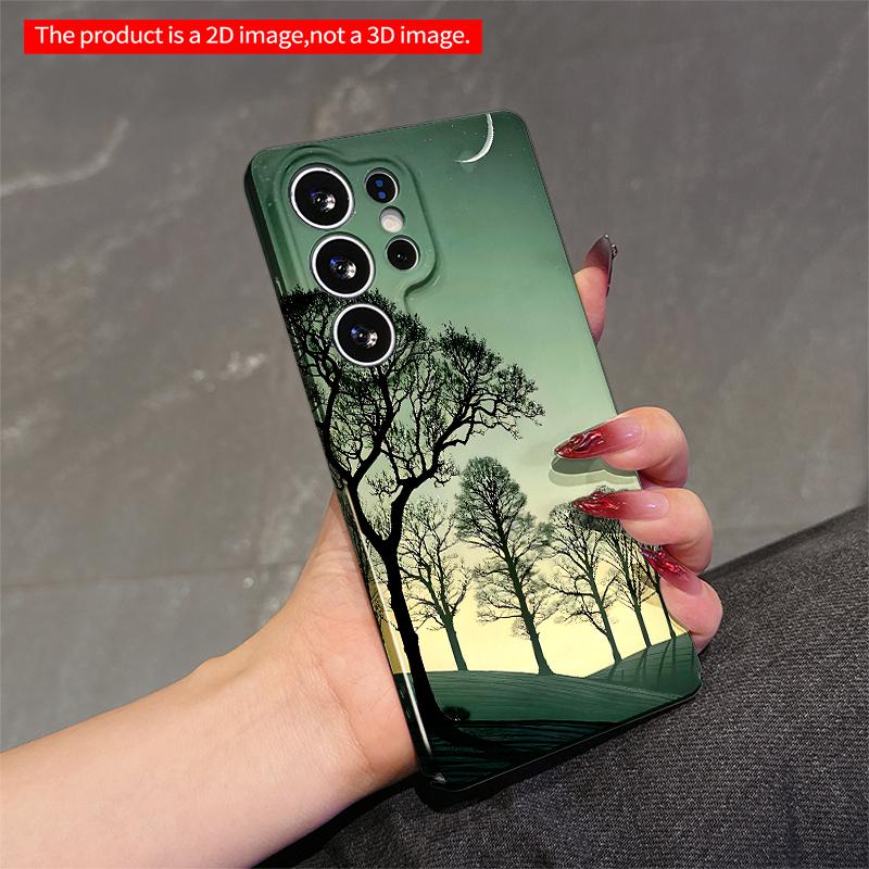 2DFlat Samsung Phone Case Moonlit Trees Silhouette Landscape Applicable To Galaxy S22 S23 S24 S25ULTRA S26 A12 A13 A14 A15 A16