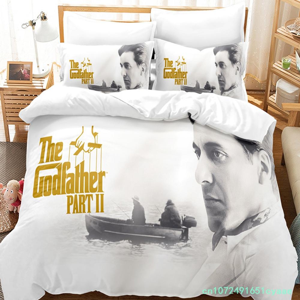 Godfather Bedding Set Single Twin Full Queen King Size Gangster Boss Bed Set Aldult Kid Bedroom Duvetcover Sets 3D Print 011