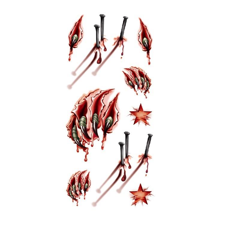 Scar Snake Spider Scorpion Animal Water Transfer Waterproof Tattoo Sticker Sample Spoofing Horror Set