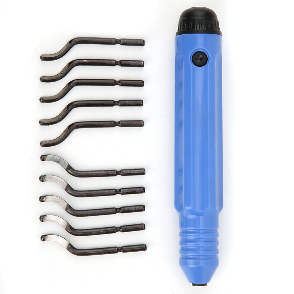 10pcs Blades Deburring Hand Tool Anti-Slip Handle Deburring Tool Kit Burr Remover Wood