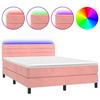 VidaXL Slatted Bed Base with Mattress and LED, Upholstered Bed, Double Bed, Adult Bed for Interior Bedroom, 3134464
