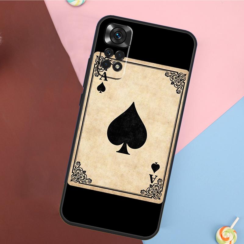 Ace of spades Poker Card Cover For Xiaomi Redmi Note 13 Pro 14 12 11 9 10 9S 10S 11S 12S Redmi 14C 10C 12C 13C Case