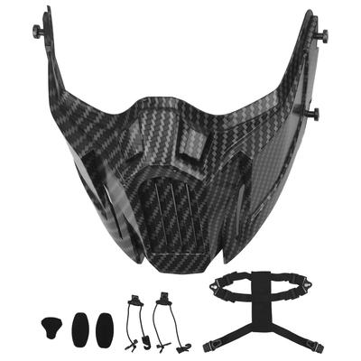 Skull Half Face Cover Guard Tactics Mouth Nose Protection Shield Carbon Fiber Texture for CS Outdoor Game