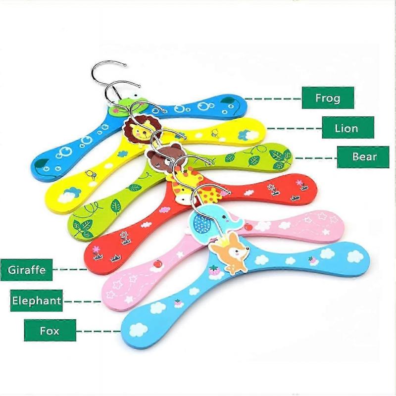 6-pack Träklädhängare för Barn