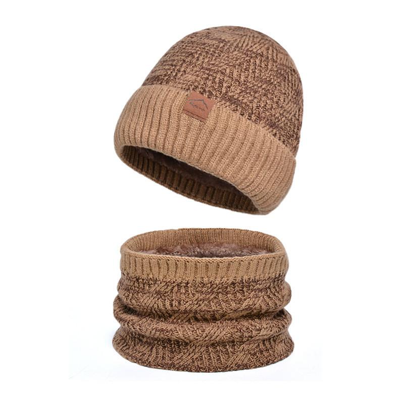 Knitted Winter Hat And Gloves Set With Fleece Lining For Men And Women