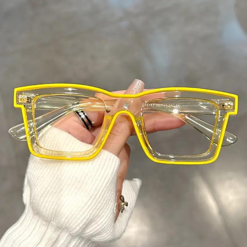 Anime Square Clear Lens Glasses Candy Color Cosplay Costume Decorative Glasses Computer Spectacles For Women Men