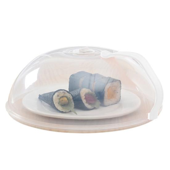 Microwave Splash Proof Cover for Food 10.24 Inch Clear Microwave Lid with Handle Fits Standard Dinner Plates And Bowls BPA-Free Dishwasher Safe