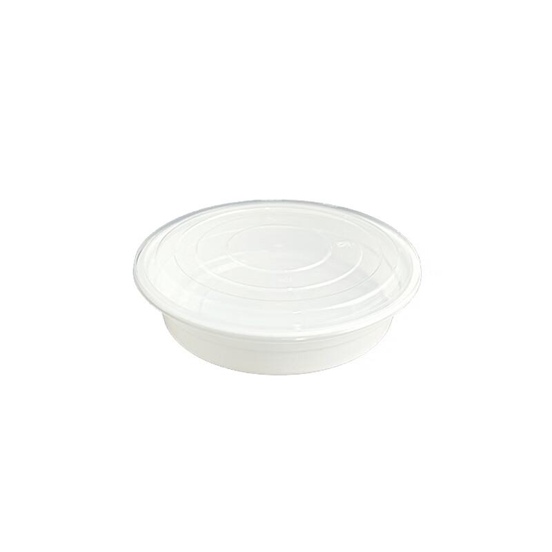 Jiwanggu 1250ml Round Disposable Food Container with Clear High Dome Lid