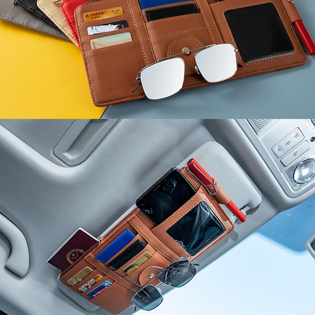 Sun Visor Organizer Sunshade Holder Pocket Car Sunshade Storage Bag For Truck SUV RV Sedan Vehicle Daily Commuting Travel
