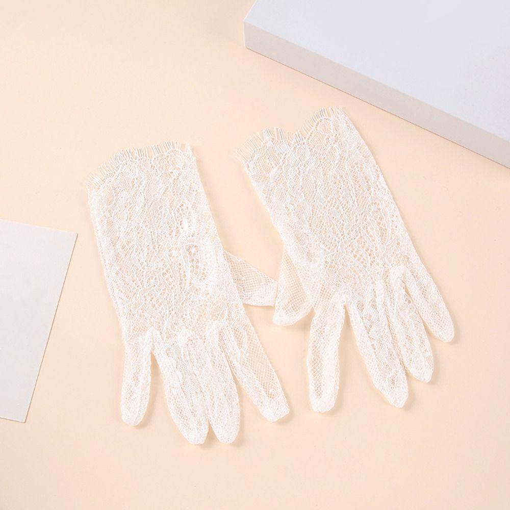 1Pairs Breathable Women Lace Gloves Mesh Bridal Gown Mittens New Dance Gloves Clothing Accessories