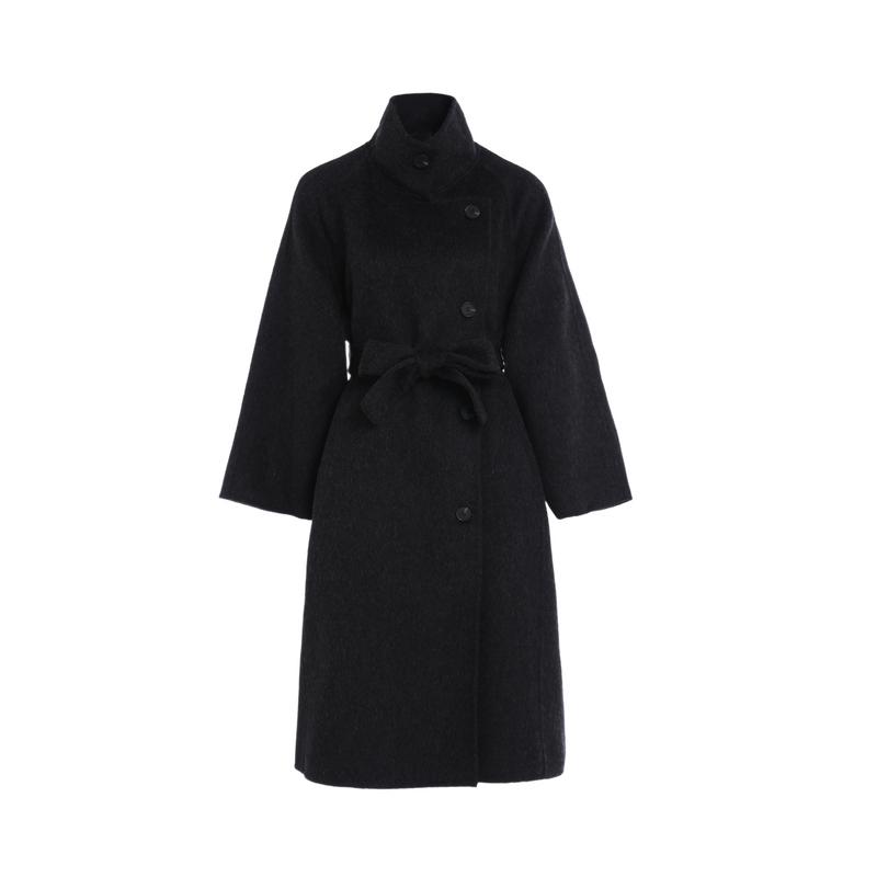 Elegant temperament, British style, high-end feel, commuting double-sided woolen high neck coat