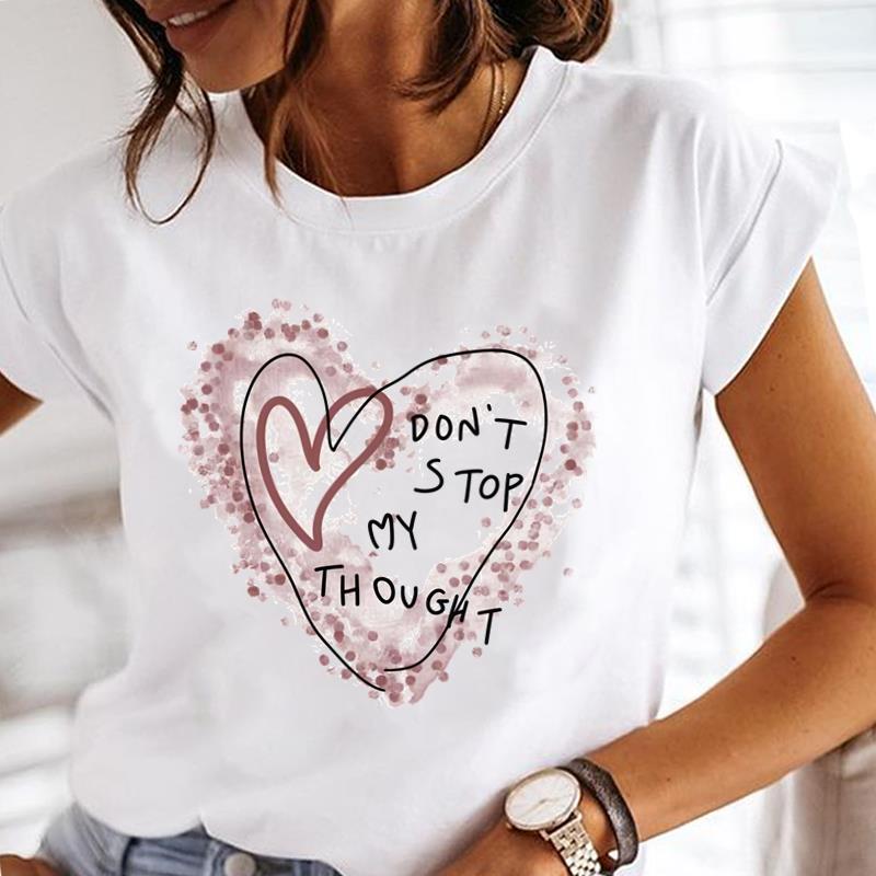 (Asian Size) sweet butterfly Lady o-neck T Shirt Clothing Short Sleeve T-shirts Printed Female Top Casual Fashion Women Graphic Tee