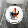 Creative Funny Rooster Bathroom Toilet Lid Sticker Waterproof Self-Adhesive Decoration