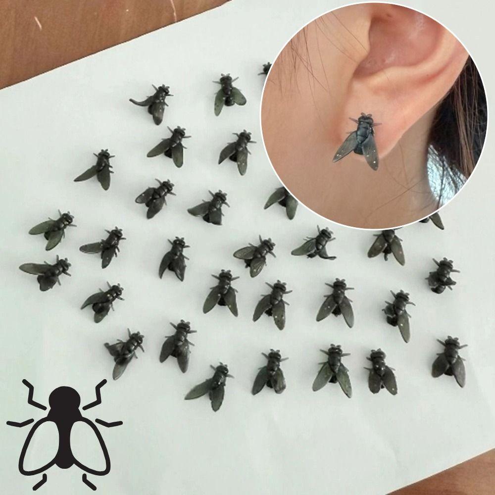 Prank Mini Fly Earrings Creative Mosquito Ear Stud Stylish Insects Small Earrings  Daily Wear