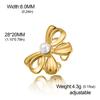 Cazador Cute Bowknot Rings Trend 2026 Stainless Steel Jewelry Adjustable Rings for Women Party Wedding Brithday Gifts New