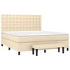 Maison Exclusive - Sommier à lattes de lit avec matelas Crème 160x200 cm Tissu