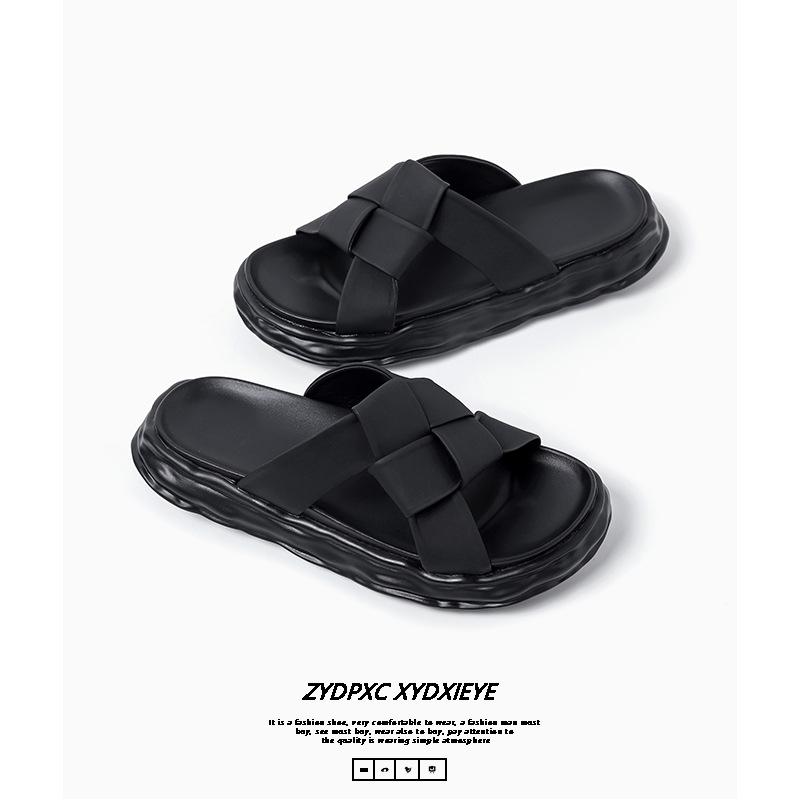 2025 summer new fashionable atmospheric cool slippers flat bottom cross belt outside wear European and American beach shoes 4889-B