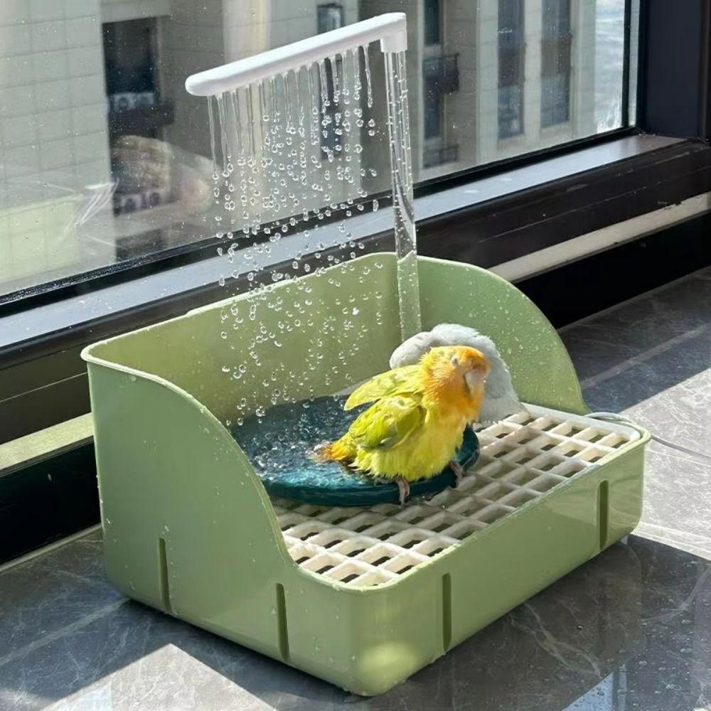 Automatic Circulation Parrot Shower Basin Detachable Bird Shower Fountain for Lovebird