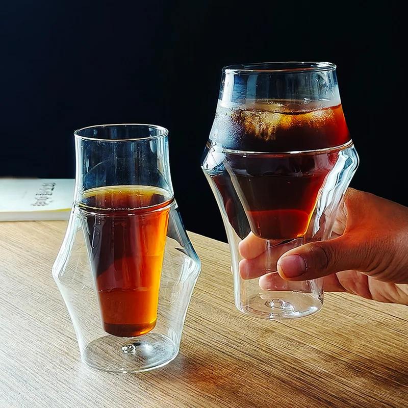 Double Wall Glass Espresso Coffee Mug Transparent High Borosilicate Glass Tea Latte Wine Cup Bar Barista Cafe Accessori