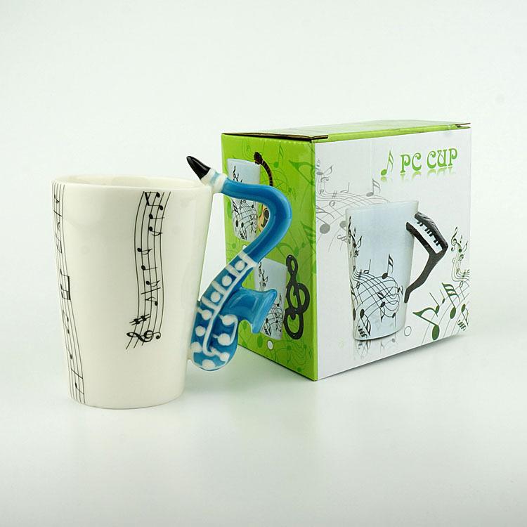 

Ceramic Water Cup Creative 3D Saxophone Cup Breakfast Cup Personalized Couple Cup Coffee Cup Milk Cup Mark 301-400ml
