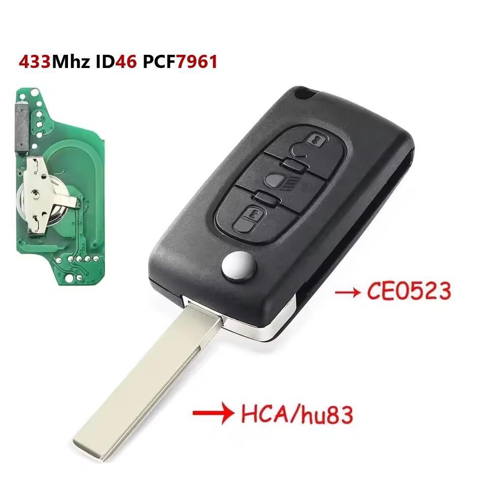 ASK 2/3/4 Buttons 433Mhz Remote Car Key for Peugeot 207 307 308 407 607 807 For Citroen C2 C3 C4 C5 C6 CE0536/CE0523 Auto Parts