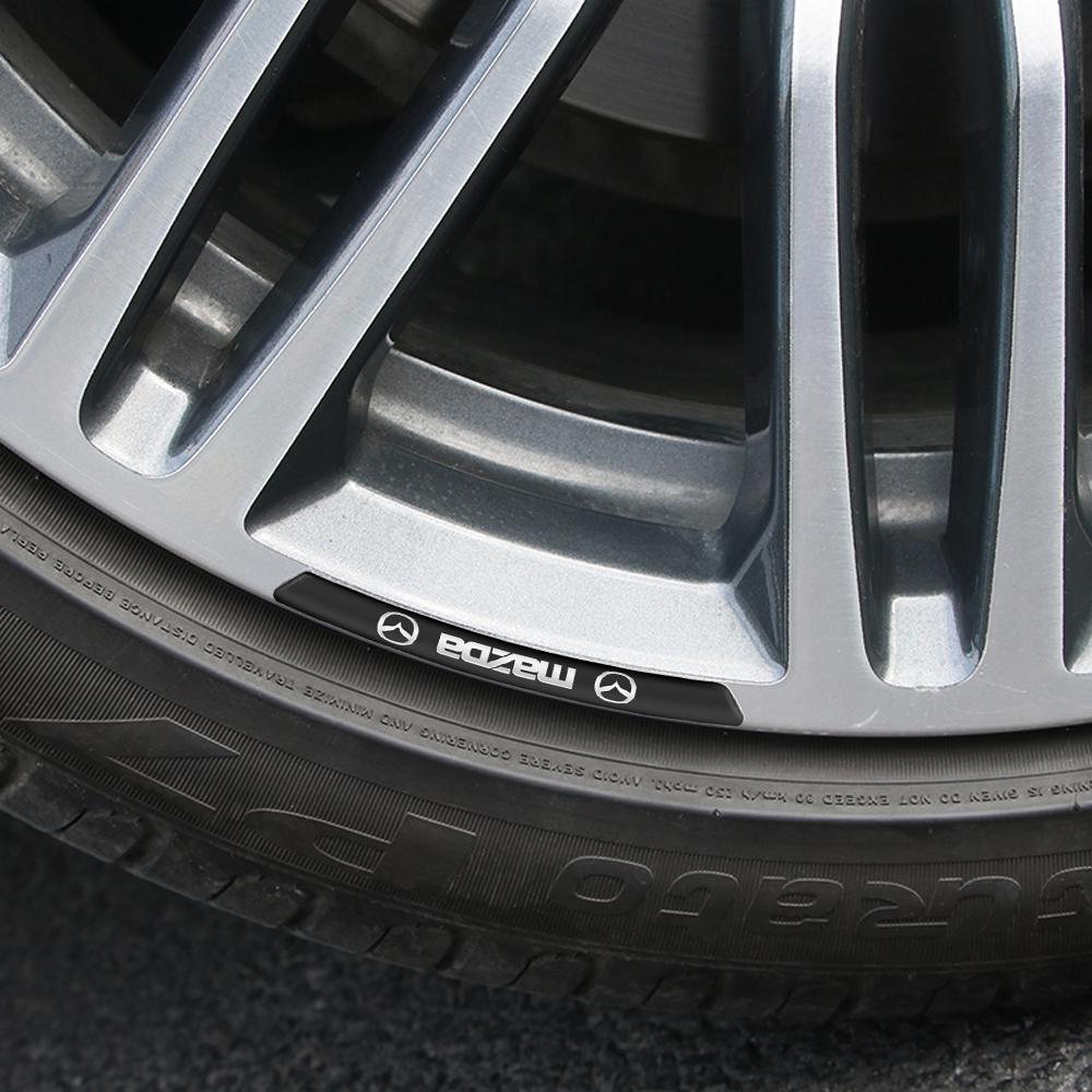 4pcs Aluminum Car Badge Wheel Hub Stickers Auto Rims Decoration Decal For Mazda Speed 3 5 6 BK CX-3 CX-5 CX7 CX-7 Demio Axela MS NH7